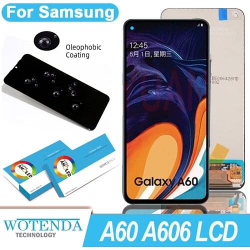 100% Original Amoled 6.3'' Display for Samsung Galaxy A60 A606 A6060 Full LCD Touch Screen Digitizer Assembly Repair Parts