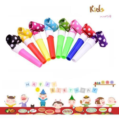 12Pcs Childrens Birthday Party Noise Makers Dots Blowouts Festival Funny Prop Pinata Toys Kids Party Favors Gift Horn Whistle