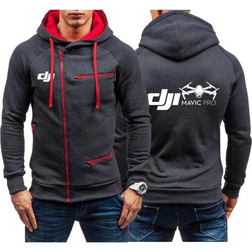 2021 Winter Zipper Sweatshirts Dji Mavic Pilot Logo Long Sleeve Mens Hoodies Sticker Pocket Warmer Running Sportswear