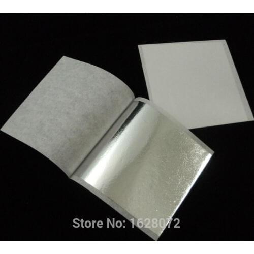 500 sheets Sparkling Silver Leaf color like genuine silver leaf - 80x85 mm Taiwan Imitation Silver Leaf