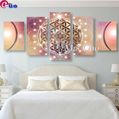 5d DIY Diamond Painting 5-piece image of charming mandala picture Cross Stitch full diamond mosaic 3D embroidery Christmas Gift