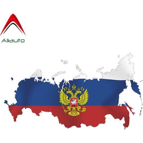 Aliauto Automobile Accessoreis Funny Cartoon Car Sticker PVC Reflective Russian Flag Map Decoration Decal Vinyl,15cm*8cm