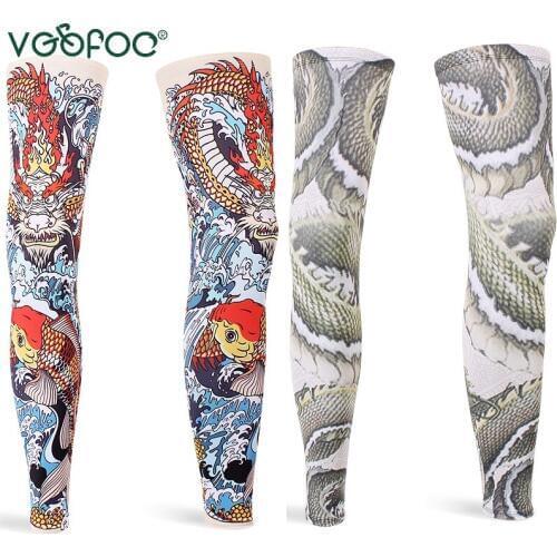 One Pair bandana ciclismo Compression Fitness Cycling Leg Sleeves Fishing Anti UV Basketball Legwarmers Cycling Leg Warmer fish