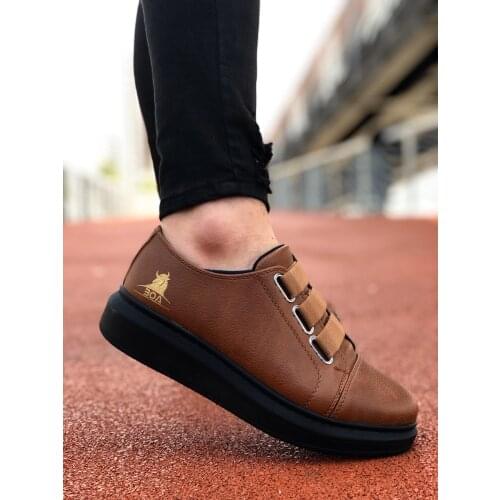 BA0026 3 Bant Tan Black Thick Sole Casual Men Shoes