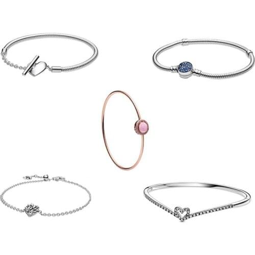 New Classic Swirl, Wishbone, Heart Tree, Disc Heart-shaped Bracelet Chain, Romantic Jewelry For Girlfriend Valentines Day Gift