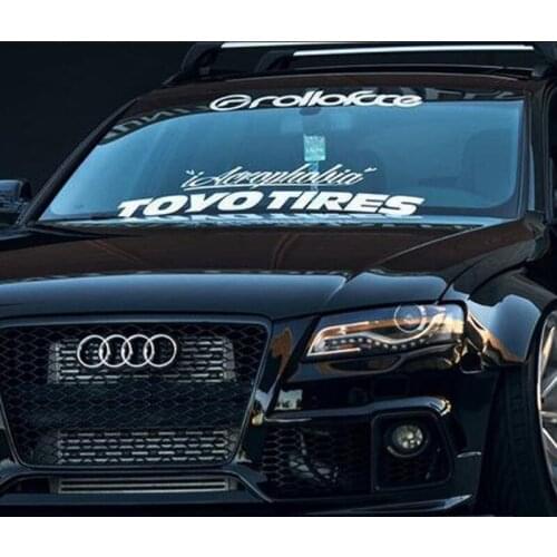 Black/Sliver Creative Fond Decal Daily Driven Waterproof Auto Car Front Window Windshield Decal reflective Sticker S073