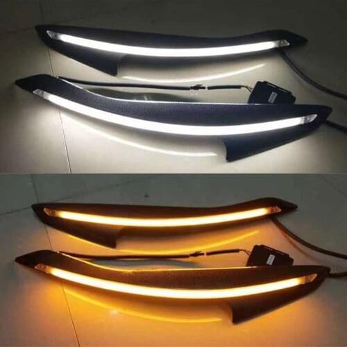 CSCSNL 2Pcs For Ford Focus 3 MK3 2012 2013 2014 2015 Car Headlight Eyebrow Decoration Turn Signal DRL LED Daytime Running Light