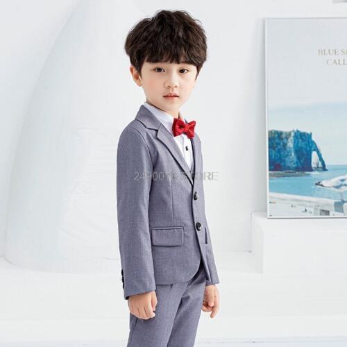 Kids jacket Vest Pant Birthday Party Tuxedo Dress Flower Boys Formal Mariage Wedding Suit Children Graduation Ceremony Costume