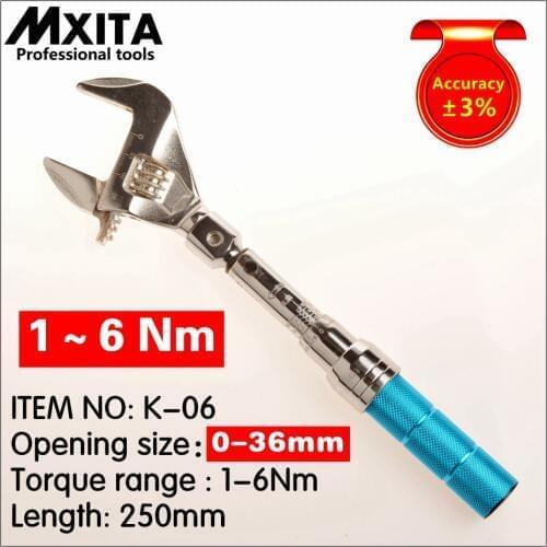 MXITA OPEN Adjustable Torque Wrench 1-6Nm accuracy 3% wrench Insert Ended head Torque Wrench Interchangeable