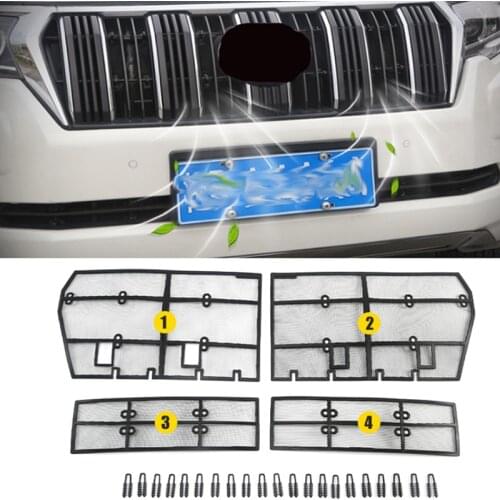 For Toyota Land Cruiser Prado 2018 2019 2020 Car Front Grille Insert Net Protective Mesh Cover Accessories