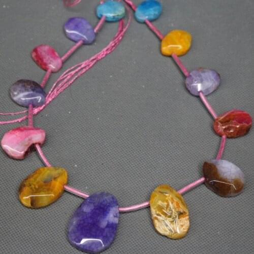 Druzy Rainbow Slice Necklace Beads, Dyed Pendant Necklace Gems Stone Super Popularity European Fashion Jewelry for Women