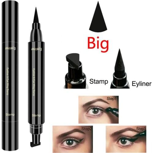 Winged Eyeliner Stamp Dual Ended Liquid Eye Liner Pen Waterproof Smudge Proof Long Lasting Eyeliner Vamp Style Tool For Wing Eye