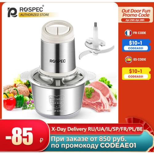 ROSPEC Electric Meat Grinder 300W Powerful Food Chopper 2L Stainless Steel Multi-Functional Food Processor Slicer Mincer Garlic