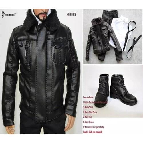 FT019 1/6 Scale Male Soldier Figure Clothes Motorcycle Suit Jacket Clothes Accessory Model for 12'' Action Figure Body