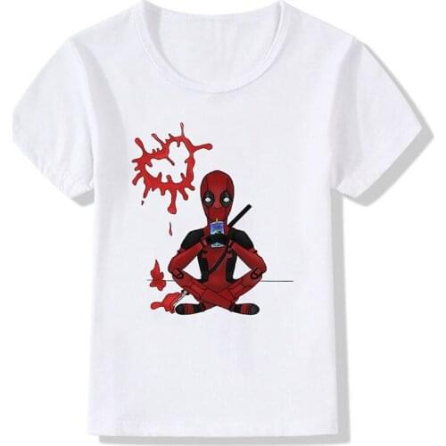 New Style Marvel Avengers Kids T-Shirt Disney Superhero Deadpool Fanshion Print Short-sleeved Tshirts Children Cute Clothes Tops