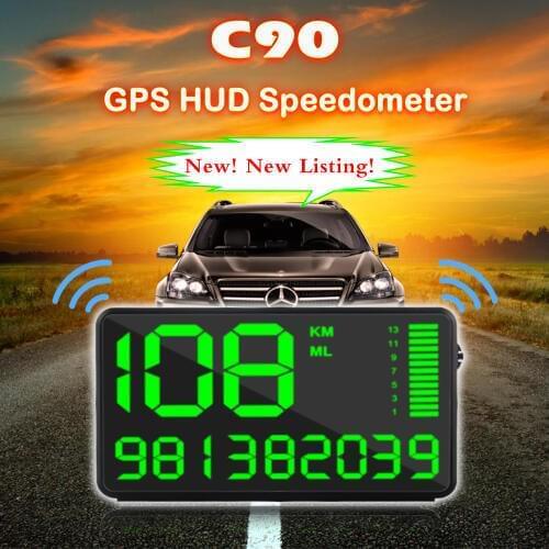 GPS accessory GPS speedometer C90 Universal hud display GPS Tracker for Motorcycle Truck Car Over Speed Alarm System
