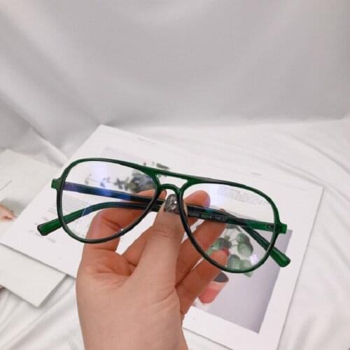 Classic Women Men Glasses Frames Vintage Blue Light Blocking Glasses TR90 Clear Eyeglasses Frame Green Computer Goggle Lentes