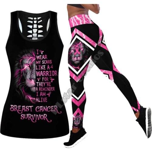 Lion 3D Printed Hollow Out Tank Legging Suit sexy Yoga Fitness Soft Legging Summer Women For Girl