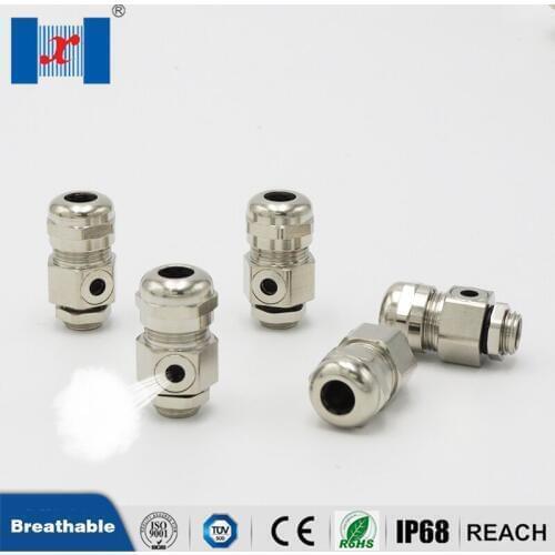 M16 Breathable Vent Gland 5-10mm Air Ventilation Cable Gland Wire Connector Nickel Plated Brass For LED Light