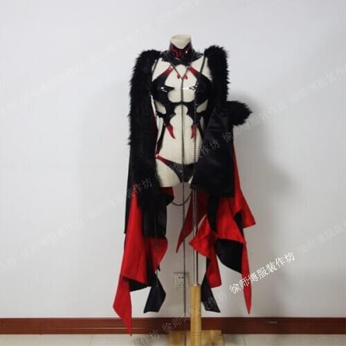 [Customized]Anime Fate/Grand Order FGO Black Saber Sexy PU Dress+Wings Cosplay Costume Halloween Women FreeShipping 2020 New