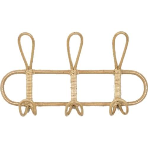 SHGO HOT-Rattan Wall Hooks Kids Garments Organizer Rack Clothes Hat Hanging Hook Rattan Hanger Kids Room Decor Hanger