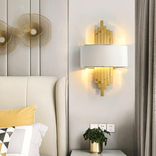 Nordic Loft Parlor Led Wall Lamp Creative Fabric Metal Pipe Bedside Lights Hotel room Corridor Bar Indoor Wall Sconce