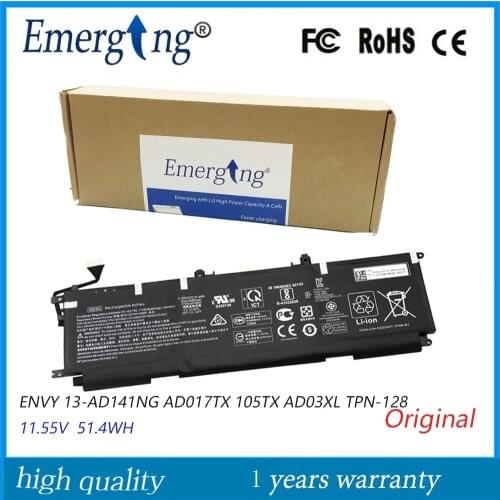 11.55V 51.4Wh Original AD03XL Laptop Battery for HP ENVY 13-AD141NG AD017TX 105TX TPN-128
