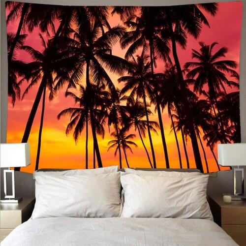 Beach tapestry wall hanging landscape blanket tapiz mural palm tree livingroom backdrop