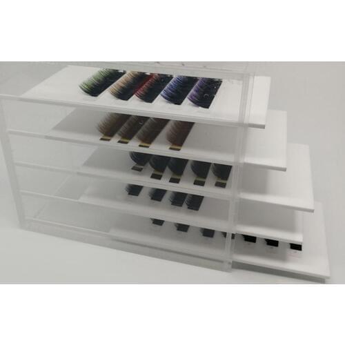 5 Layers Acrylic Pallet Transparent Eyelash Extension Storage Box Organizer Lash Pallet Holder Case Eyelash Display Stand Tools