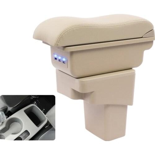 For I30 Solaris Verna armrest box central Store content Storage box with cup holder ashtray USB interface