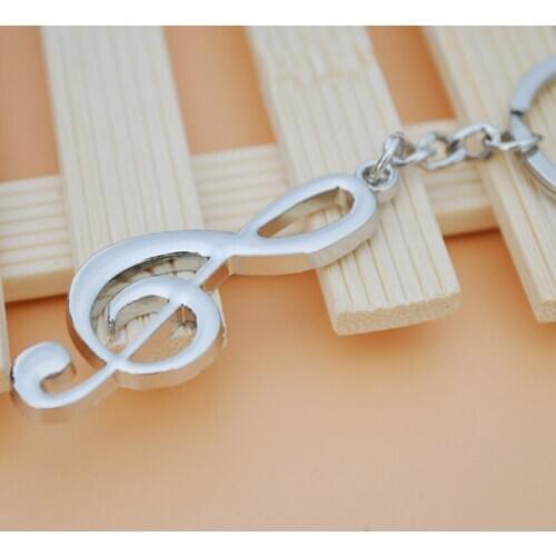 Silver Plated Musical Note Music Symbol Key chain For Men Women Trinket Wedding Favor Gifts LX4450