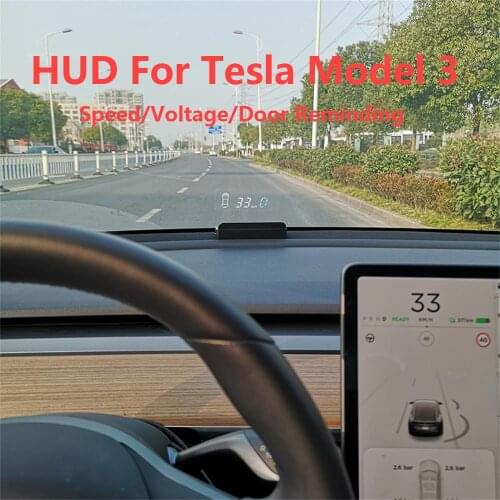 For Tesla Model 3 car accessories HUD E100 Head up display Speed Projector Speedometer Turning light Gear Guide Battery display
