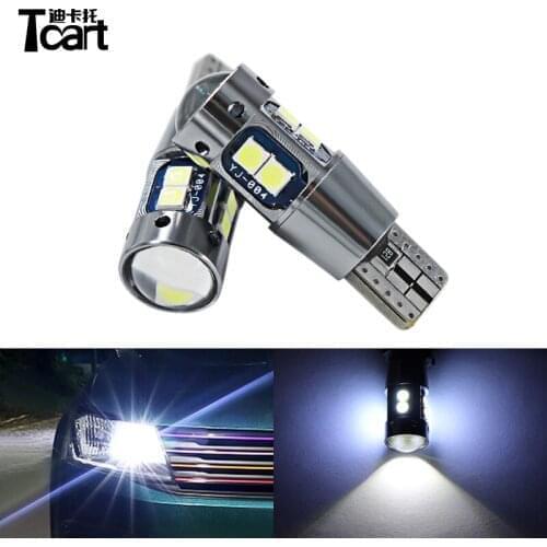 T-cart 2pcs canbus led car lamp T10 3030 10smd Auto Led Clearance Lights Car Wedge Width Lamps для автомобиля