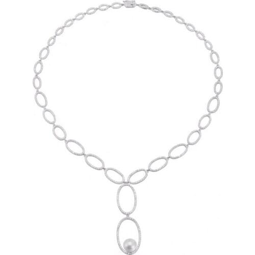 UMGODLY Luxury Solid Copper Multi Circles Pearl Pendant Adjustable Necklace Micro Pave Cubic Zirconia Women Fashion Jewelry
