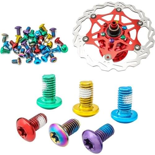 12Pcs Mountain Road Bike Disc Screws T25 Torx Disc Brake Disc Set Screws M5 Plating Process Steel Disc Screws With Bike Wrench