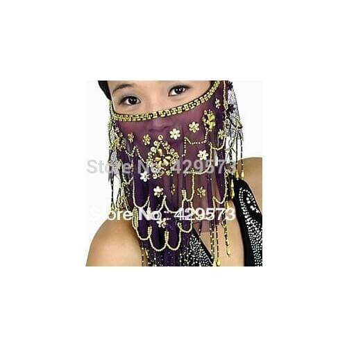Free-shipping pretty design belly dance Face-Veil for dancers many colors available