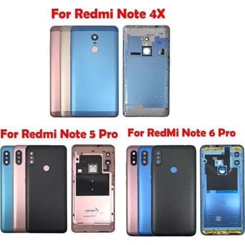 For Xiaomi Redmi Note 4X 5 6 Note5 Note6 Pro Back Door Case Battery Rear Housing Back Cover Side Power Key +Volume Button