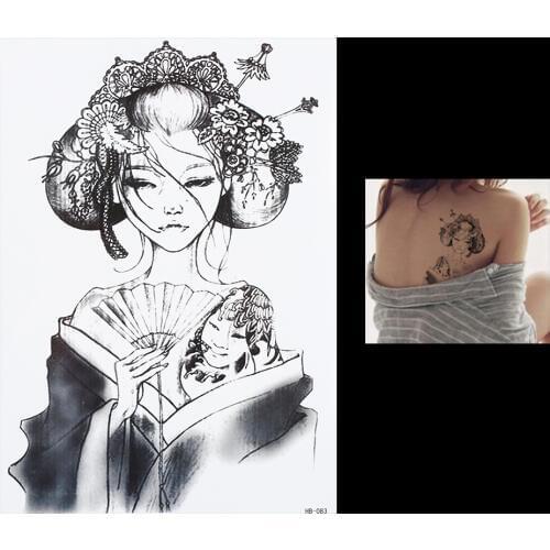 1pc New Tattoo Sticker Flower Arm Back Waterproof Tattoo HB083 Women Body Art Temporary Traditional Belle Tattoo Sticker Design