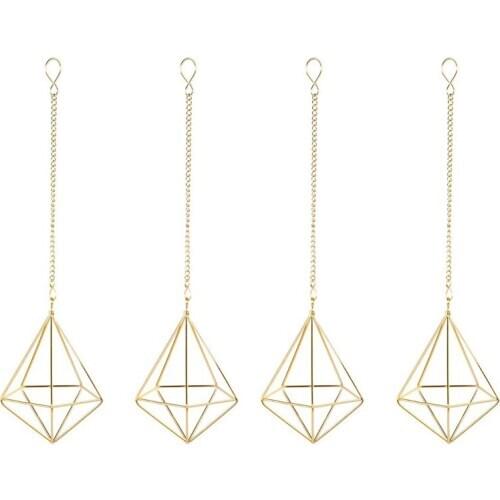 4 Pcs Nordic Style Hanging Tillandsia Air Plant Rack Wall Hanging Geometric Metal Tillandsia Air Plants Rack Holder