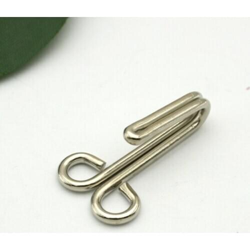 50 pcs / lot HE-027 big metal brass hook silver nickle color for trousers skirts coat dress free shipping