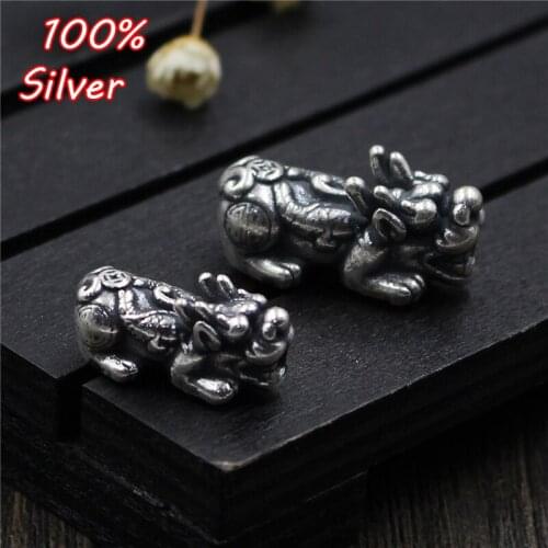 925 Silver Color Retro Jewelry Mens and Women Jewelry Beads Pure Silver Brave Troops Beads DIY Handmade Accessories Wholesale