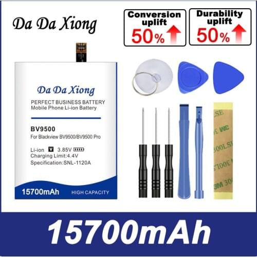 DaDaXiong 0 Cycle BV9500 Battery 15100mAh For Blackview BV9500 Pro MT6763T 536380 High Quality Battery Free tools+Sticker