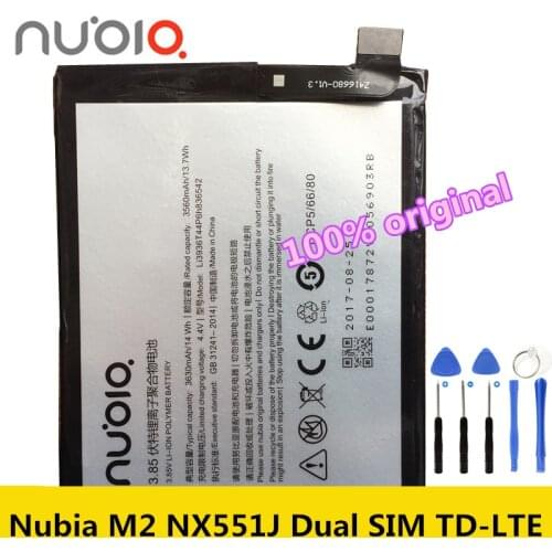 Nubia Original 3600mAh Battery Li3936T44P6h836542 For ZTE Nubia M2, Nubia M2 Dual SIM, Nubia M2 Dual SIM TD-LTE, NX551J