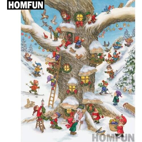 HOMFUN Full Square/Round Drill 5D DIY Diamond Painting "Merry Christmas" 3D Embroidery Cross Stitch 5D Home Decor A00845