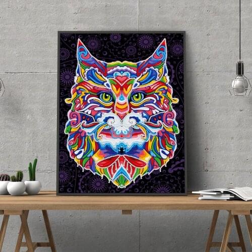 New Color Cat Diamond Painting 5d diy painting by number for kids Luminous painting for room decor Glowing in the Dark