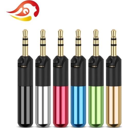 QYFANG 2.5mm Audio Jack 3 Pole Stereo Earphone Plug Metal Adapter Bright Colorful Shell Headphone Wire Connector For ATH-R70X