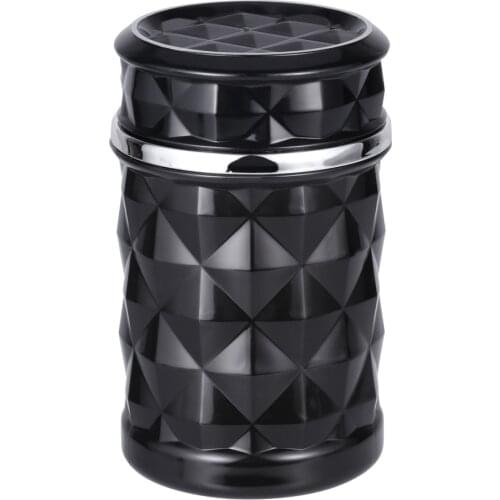 Car Ashtray Smokeless Auto Cigarette Ash Holder with Blue LED Light for Car Cup Holder (Black)