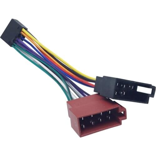 Car Wire Harness Adaptor for Kenwood / JVC Auto Stereo Radio ISO Standard Connector Adapter 16 Pin Plug Cable Plug-Play