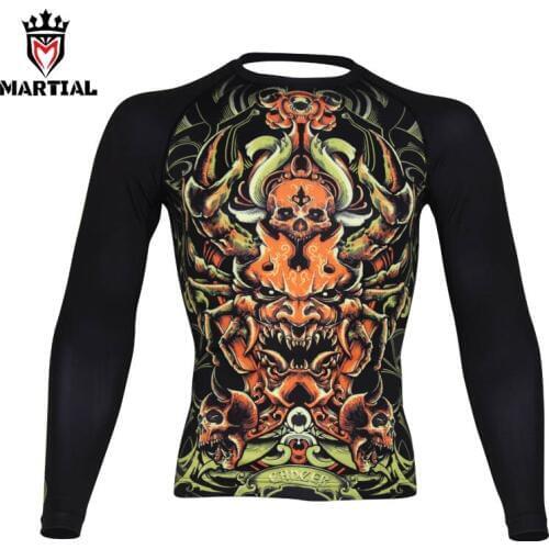Martial : Cancer constellation printed full sleeve rashguards fitness mma boxing jersey RASHGUARDS running shirt
