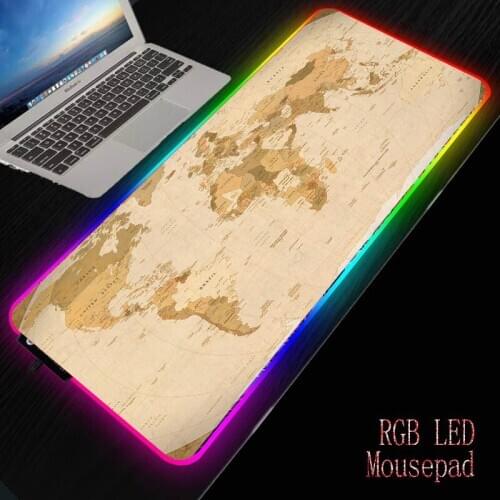 World Map Large Gaming Mouse Pad Big Extended Computer Mat Game Mousepad Gamer Office Desk Mat Pad Mause Pad Non-slip Waterproof